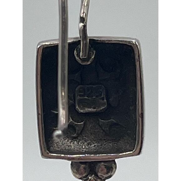 Artisan Sterling Silver Signed 925 Raised Swirl Filigree Boho Drop Bali Earring - Picture 7 of 13